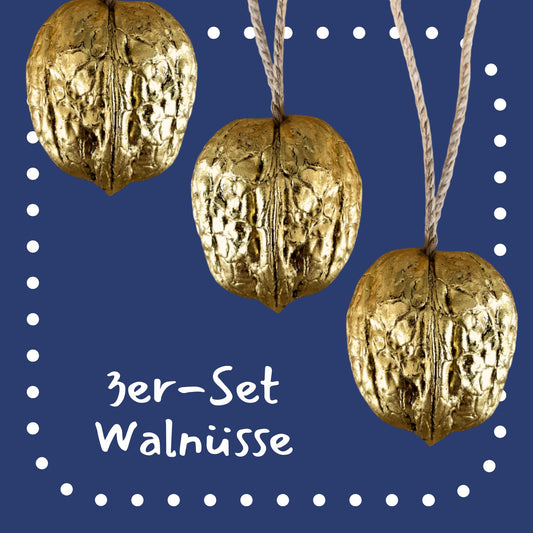 Goldene Walnuss 3er-Set